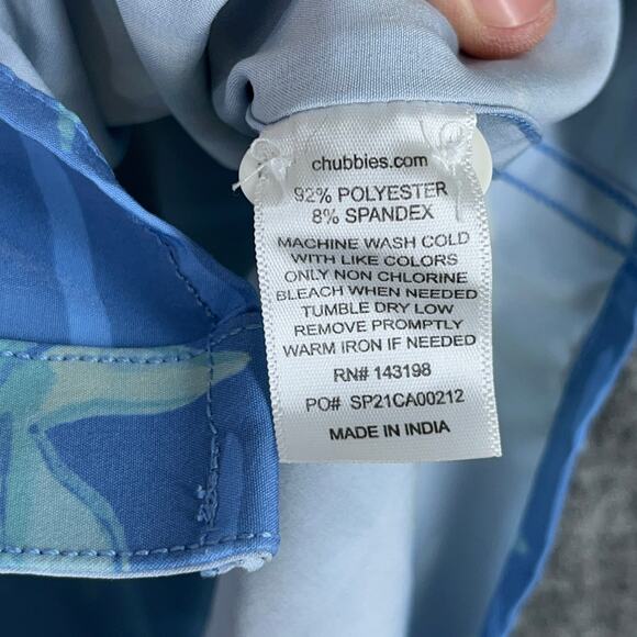 Chubbies Shirt Mens Small Blue Limes Stretch Performance Tech Golf Casual Club - Picture 4 of 7